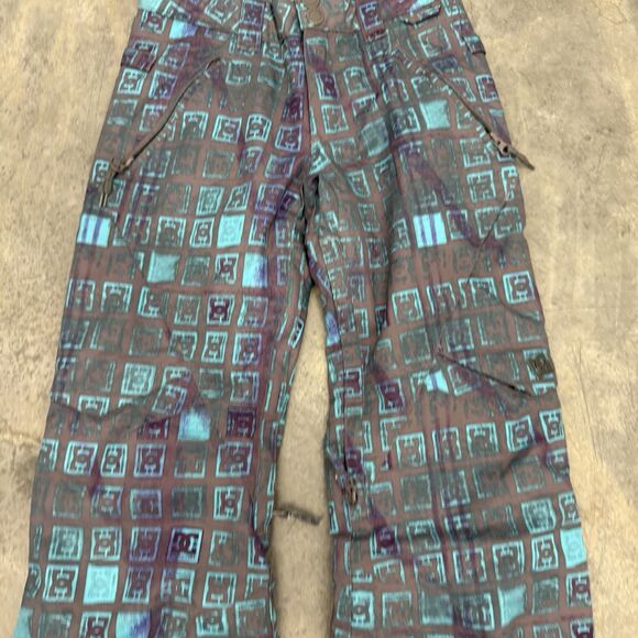 DC ACE K Snowboarding Pants Girls Size Medium Teal Purple AOP - Picture 6 of 16